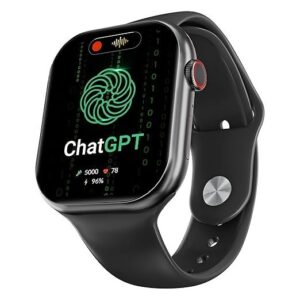 CrossBeats Nexus 2.01” Super AMOLED Display Smart Watch with ChatGPT-Powered| Dynamic Island| 5.3 Bluetooth Calling Smartwatch| Always on| in-app GPS| 60 Hz Refresh Rate | AI Health Tracker -(Black)