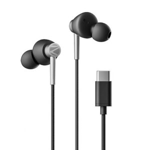Click to open expanded view ZEBRONICS Buds 50C in Ear Type-C Earphone Wired Headphones with in-Line Mic, Metallic Design, Volume Control, 1.2M Cable, 14Mm Driver with Wired Connection