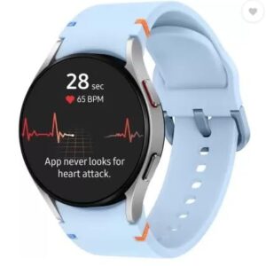 Samsung Galaxy Watch FE, 40mm BT, Sapphire Crystal Display, Sleep Coach, Fall Detection (Silver Strap, Small)