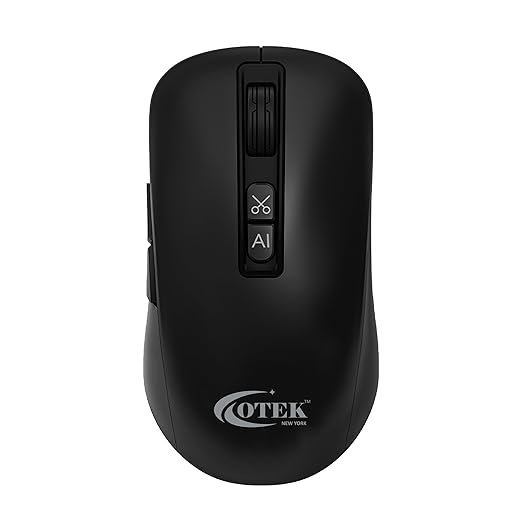 OTEK BM09 Smart AI Mouse Voice & Text Translation, Voice Recognition & Typing, OCR Screenshot, 100+ Languages, AI PPT Creation, AI Excel, Adjustable DPI, Windows & MacOS, Multi-Connectivity (Black)