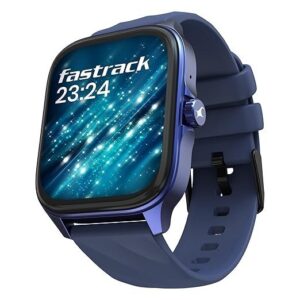 Fastrack New Astor FS1 PRO Smart Watch, Large Super AMOLED Display (1.97") AOD, AI Voice Assistance, Functional Crown, SingleSync BT Calling, 100+ Sports Modes & Smartwatch Faces, IP68 (Blue)