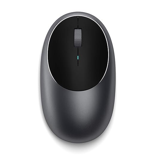 SATECHI Mouse for MacBook Pro - M1 Wireless Bluetooth Mouse with Rechargeable Type-C Port - Bluetooth Mouse for Mac, Mac Mini, iMac Pro/iMac, iPad Pro M2, iPad Pro/Air M1 M2 & More (Space Gray)