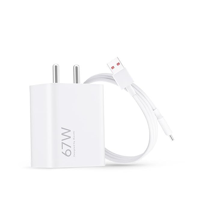 MI Xiaomi 67W Fast Charger USB-C Charging Adapter - Quick Charge 4.0 Power Delivery PD Charger with Cable for Redmi Note, Poco, Mi Phone Series (White)