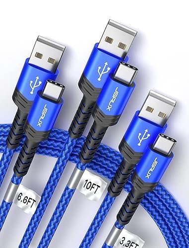 JSAUX 3-Pack USB A to Type C Cable