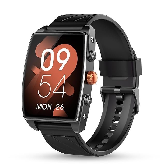 Pebble Mega 2.06" Amoled Display | Bluetooth Calling Smart Watch for Men | Premium Metal Build | Always on Display | SpO2 | Heart Rate Monitoring | Multiple Watch Faces | Functional Rotating Crown