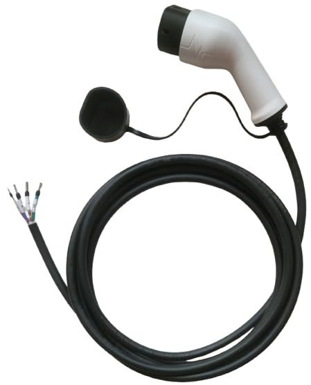 PME EV Charging Gun with Cable for EV Charger Cars and Bikes | Type 2 to Open end – 1 Phase, 16A | 5 Meter Length | Durable Connector Made in India | ARAI Certified | IP54 Waterproof