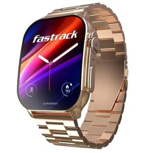 Fastrack Astor FS2 Pro Smart Watch, 1.96” AMOLED Display, 410*502 Pixel Resolution, SingleSync BT Calling, AI Voice Assistant, 100+ Sports Mode & Smartwatch Faces,Upto 5 Day Battery, IP68 (Rose Gold)