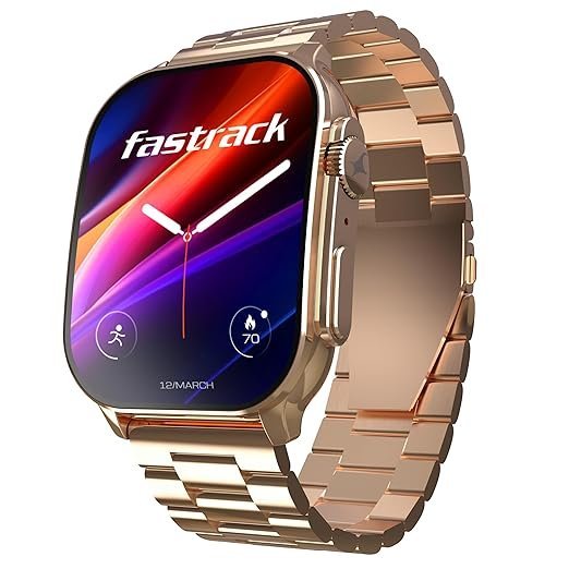 Fastrack Astor FS2 Pro Smart Watch, 1.96” AMOLED Display, 410*502 Pixel Resolution, SingleSync BT Calling, AI Voice Assistant, 100+ Sports Mode & Smartwatch Faces,Upto 5 Day Battery, IP68 (Rose Gold)
