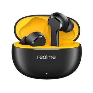 realme Buds T110 Bluetooth Truly Wireless in Ear Earbuds with mic, AI ENC for Calls, Google Fast Pair, 28 Hours Total Playback with Fast Charging and Low Latency Gaming Mode (Punk Black)