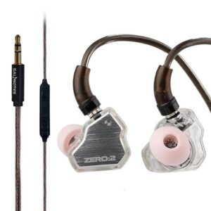 Concept Kart 7Hz x Crinacle Zero 2 in Ear Monitor, Updated 10mm Dynamic Driver IEM, Wired Earbuds Earphones, Gaming Earbuds, with OFC IEM Cable for Musician (Silver, Mic)