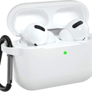 EDNITA Airpods Pro 2 Case Compatible with Airpod 2 Pro & Airpods Pro, Earphone Case Cover Keychain | Shock Ressitant Full Protection LED Visible (White)