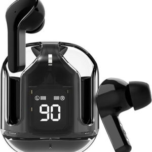 Olivepranc Ultrapods TWS Earbud Transparent Design, 30 Hrs Playtime with Fast 30 Hrs Playtime with Fast Charging Bluetooth 5.313Mm Hd Bass Drivers (Black) - in Ear