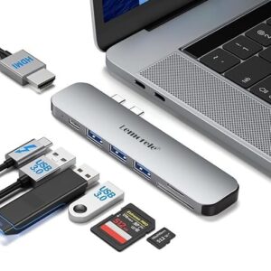 Lemorele USB C Hub 7-in-2 (Hub for MacBook) with Thunderbolt Port, USB 3.0 Port, 4K HDMI, 100W PD, SD/TF Port, Thunderbolt Compatible with MacBook Pro/Air M1 to M4 Chips