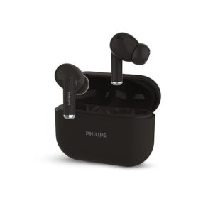 Philips Audio TAT1169BK/94 True Wireless in Ear Earbuds with Pocket Sized Charging Case, Play Time Upto 55Hrs, 12mm Dynamic Drivers, Inbuilt Mic, IPX4 Splash & Sweat Resistant (Black)
