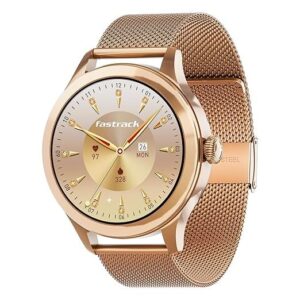 Fastrack Noir Pro Womens Smart Watch, 3.0 cm Super AMOLED Display, 390*390 Resolution, 100+ Sports Modes, SOS, BT Calling, Female Health Monitor,IP68, 5-Day Battery, 100+ Smartwatch Faces (Rose Gold)