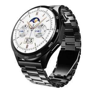 boAt Enigma Radiant Men's Luxury Watch w/Functional Crown, Upto 6 Days Battery, 200+ Cloud Watch Faces, Guided Breathing, 1.43"(3.63 cm) AMOLED Display Smart Watch (Metal Black)