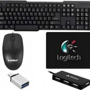 The Originals 5-in-1 Gaming Keyboard and Mouse Combo with USB Hub,OTG Cable, and Mouse Pad Combo Set??(Black)