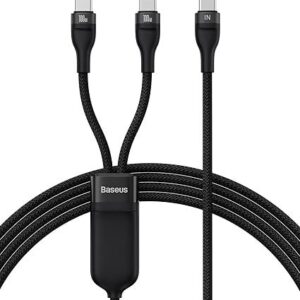 Baseus USB C Cable 100W 4.9FT 5A Type C Charger Cable Fast Charging 2 in 1 Multi Charging Cable, Nylon Braided USB C to USB C Cable for AIR/Mini 6 MacBook Galaxy S22 21 S10 Note
