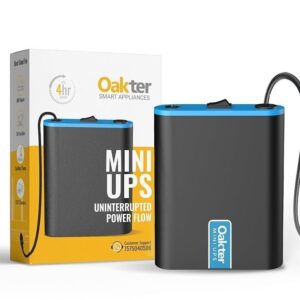Oakter Mini UPS for 12V WiFi Router Broadband Modem | Backup Upto 4 Hours | WiFi Router UPS Power Backup During Power Cuts | UPS Broadband Modem (12 Volt Backup 4 HRS)