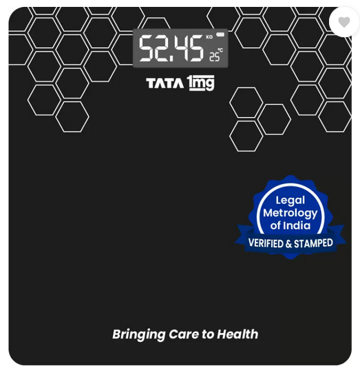 TATA 1mg Digital Weighing Scale, Premium Weighing Machine for Precise Measurement Weighing Scale (Black)