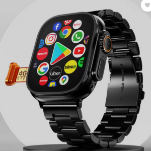 Fire-Boltt Oracle WristPhone - 4G SIM/LTE/WiFi, Android OS, Play store & Phone Notification Smartwatch  (Black Chrome Strap, Free Size)