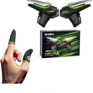 SpinBot BattleMods NinjaX+Gaming Sleeves 1 Pair For BGMI,COD,Free Fire,PUBG Combo Set