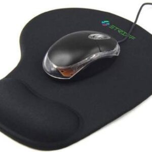 STRIFF Gel Wrist Support Mouse pad Gaming Mouse Pad with Lycra Cloth - Nonslip Mousepad??(Black)
