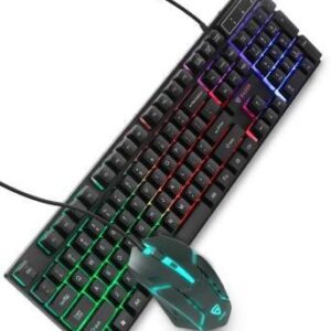 RAEGR RapidGear X30 Wired Rainbow Backlight Keyboard and 1200 dpi Mouse Combo Set